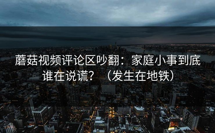 蘑菇视频评论区吵翻：家庭小事到底谁在说谎？（发生在地铁）