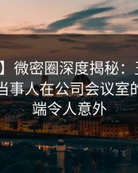 【震惊】微密圈深度揭秘：丑闻风波背后，当事人在公司会议室的角色极端令人意外