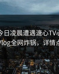 网红在今日凌晨遭遇溏心TV心跳，糖心Vlog全网炸锅，详情点击