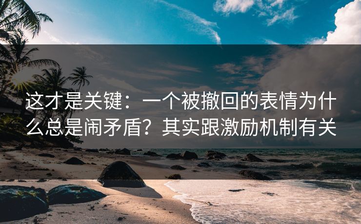 这才是关键：一个被撤回的表情为什么总是闹矛盾？其实跟激励机制有关