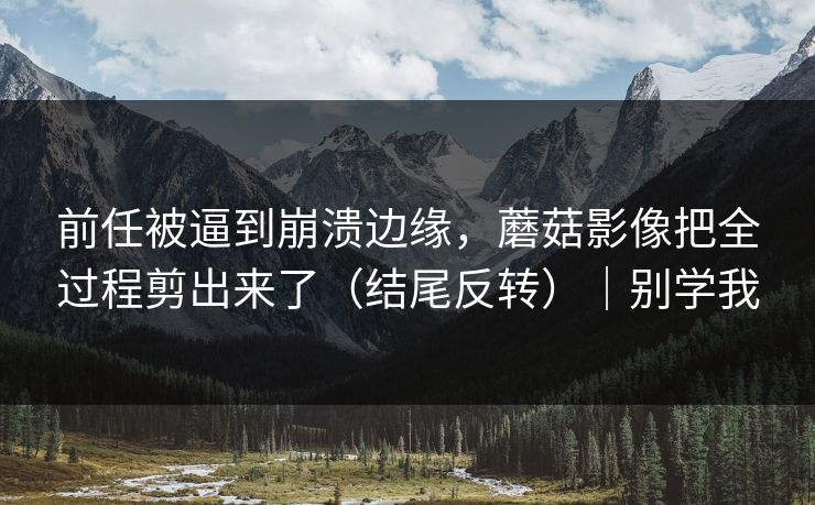 前任被逼到崩溃边缘，蘑菇影像把全过程剪出来了（结尾反转）｜别学我